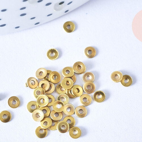 Perles intercalaires rondelles laiton brut 21mm, x20 (g6554)