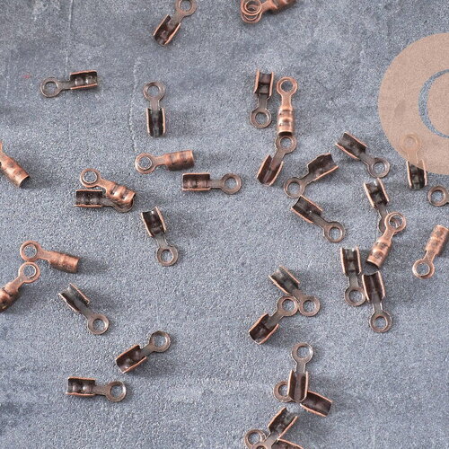 Embouts corde métal cuivre à pincer 6.5mm, x1 gr (g1273)