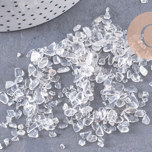 Sable pierre chips quartz cristal naturel 2~8mm non percé, x20gr (g0226)