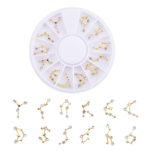 Charm à coller zamac doré 8-13mm, x1 boite de 12 (g4228)