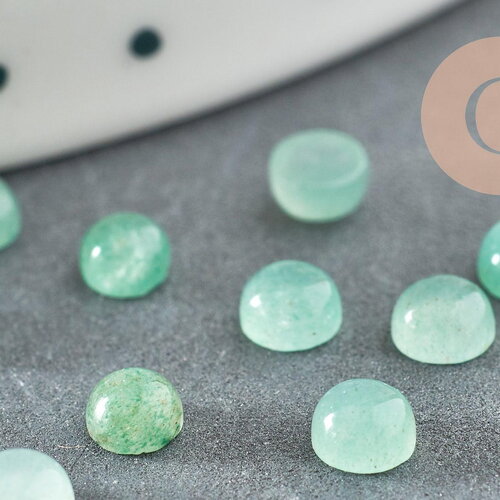 Cabochon rond aventurine verte naturelle 4mm, x1 (g2839)
