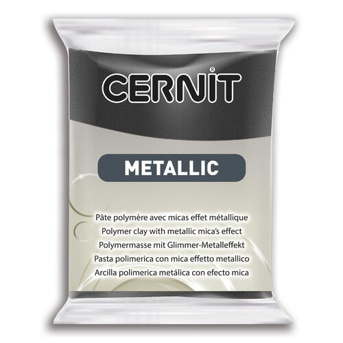 Pâte polymère cernit metallic - noir hématite x56g (g10471)