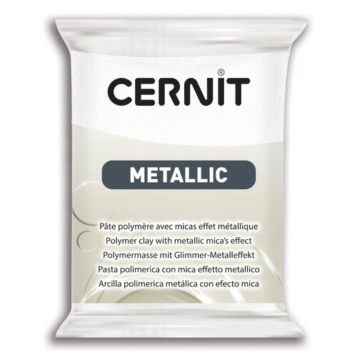 Pâte polymère cernit metallic - blanc nacré x56g (g10455)