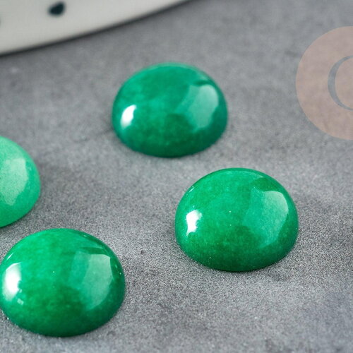 Cabochon rond jade naturel vert 10mm, x1 (g1670)