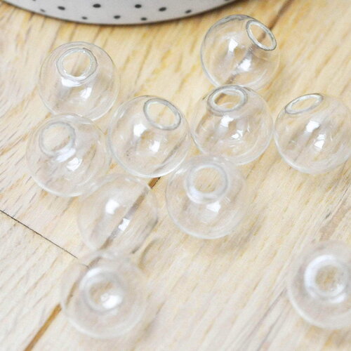 Bulle verre pour créations pendentif 16mm, x2 (g4156)