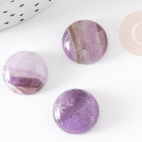 Cabochon rond amethyste naturelle 16mm, x1 (g2259)
