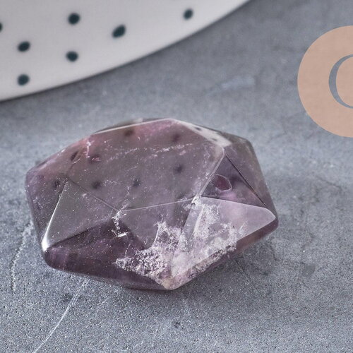Pendentif hexagone améthyste violette, pendentif pierre, améthyste naturelle, 29mm x1 (g0587)
