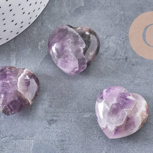 Coeur améthyste pointe, améthyste naturelle roulée, pierre semi-precieuse, séance lithothérapie, 31mm, x1 g5614