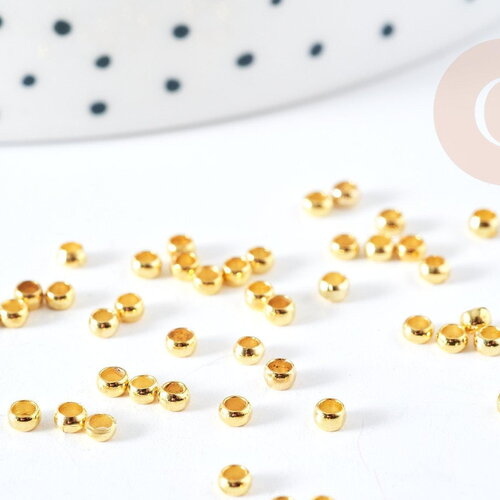Perles à écraser laiton doré 2.5x1.5mm, x5gr (g2551)
