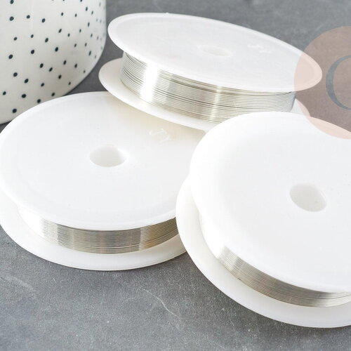 Fil de cuivre platine 0.5mm, x1 bobine de 7 mètres (g9313)