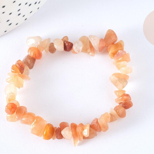 Bracelet élastique chips aventurine rouge naturelle 50mm, x1 (g7071)