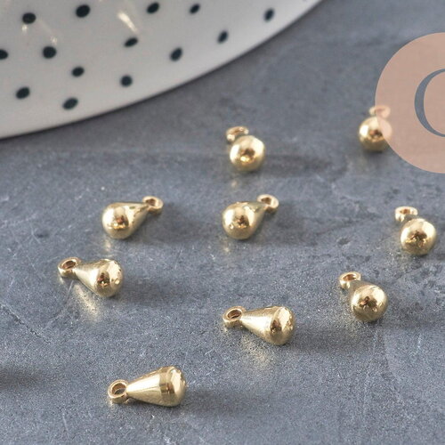Gouttes finition laiton brut 8mm, x50 (g11282)
