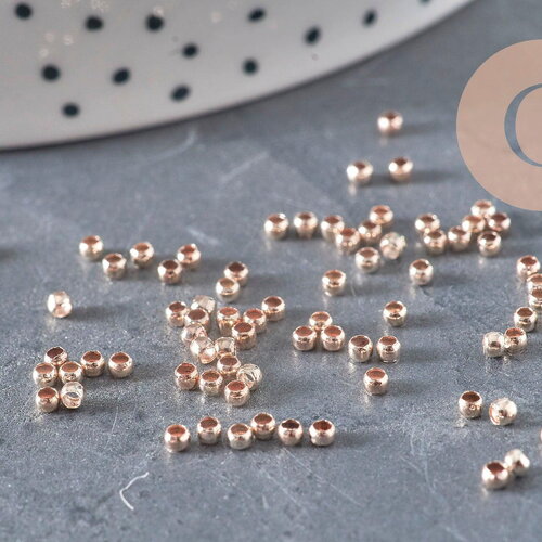Perles à écraser laiton or rose 2x1.2mm, x1gr (g11277)