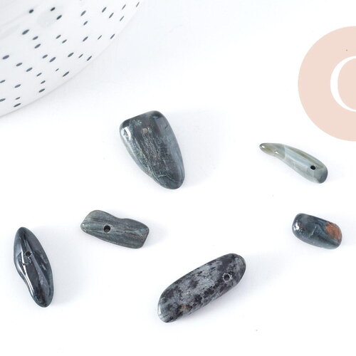 Perle chips ovale labradorite naturelle 5-33mm, x10 perles (g8284)