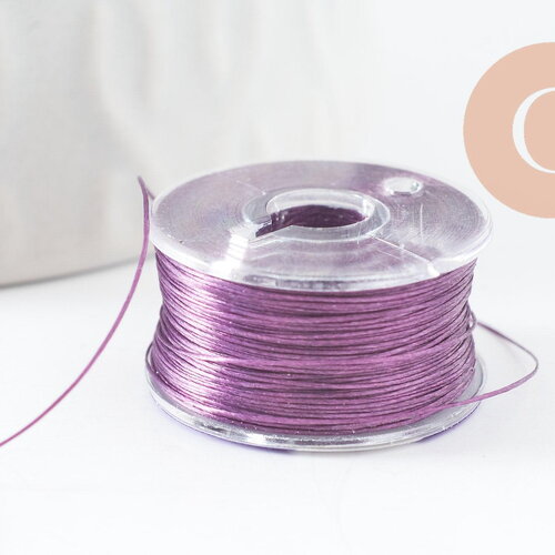 Fil pour tissage de perles delica miyuki nylon violet 0.1mm, x1 rouleau (g10567)