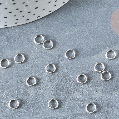 Anneaux ronds acier inoxydable platine 6mm, x5gr (g8152)