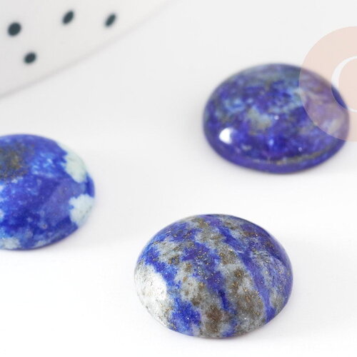 Cabochon rond bleu lapis lazulis naturel 14mm, x1 (g2596)