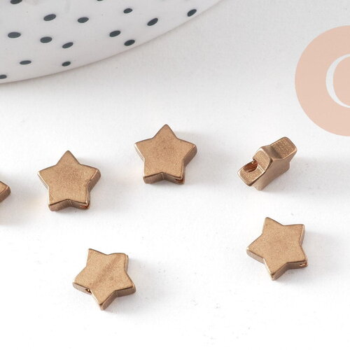 Perles intercalaires étoiles laiton brut 8mm, x10 (g1581)