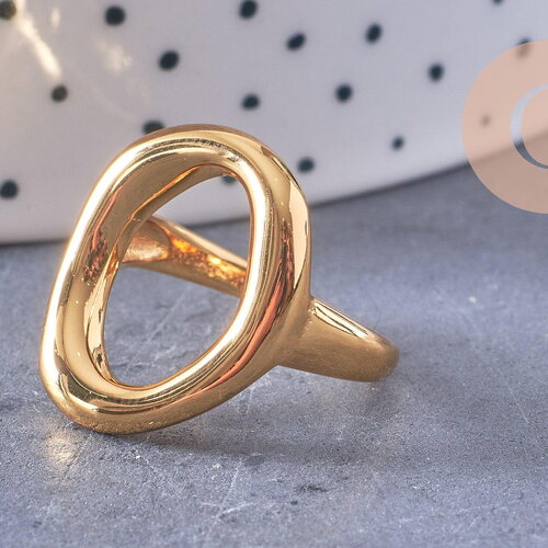 Bague cercle minimaliste acier 304 inoxydable doré pvd taille 57, x1 (g10588)