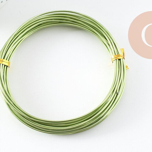 Fil d'aluminium vert clair 1.5mm x1 bobine de 10 mètres (g6829)