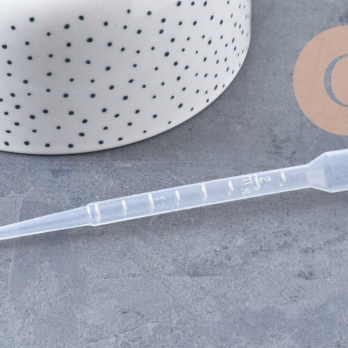 Pipette plastique transparent graduée,outil cosmétique, entonnoir parfum,cosmétique maison, contenant,142x2.5mm,2ml,x 5 (g5109)