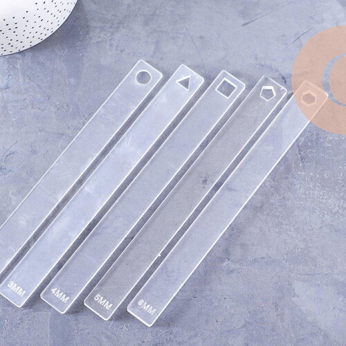 Guide de profondeur pour pâte polymère acrylique transparent 2-3-4-5-6mm, x2 (g10708)