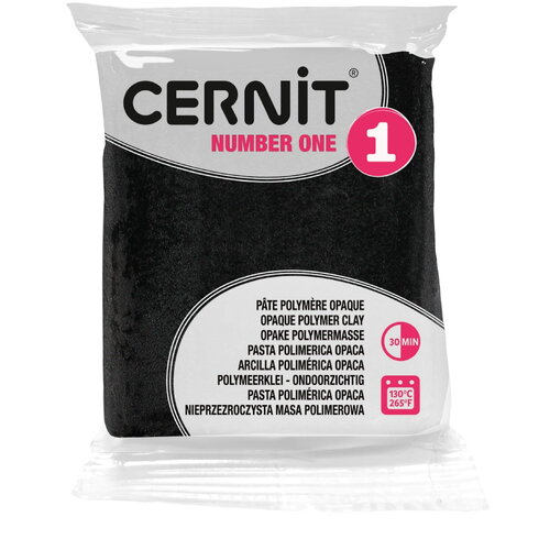 Pâte polymère cernit number one opaque - noir x56g /250g/500g (g10440)