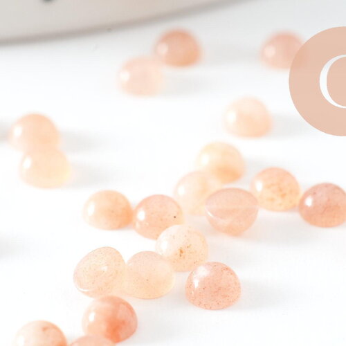 Cabochon rond pierre du soleil naturelle 4mm, x1 (g10037)