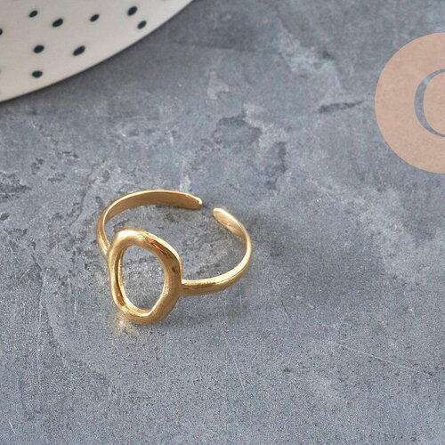 Bague cercle acier 304 inoxydable doré ip taille 57, x1 (g11261)