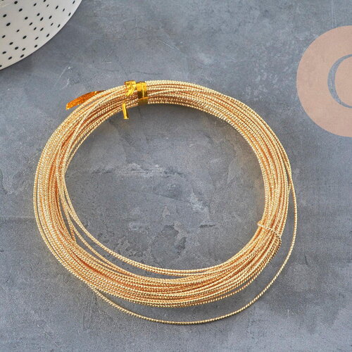 Fil métallique cuivre doré 18k torsadé 1mm, x1 mètre (g11243)