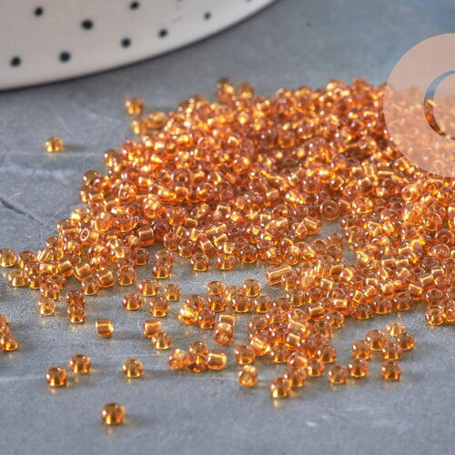Petite perles de rocaille dorée transparent 2mm, x 10gr (g11267)