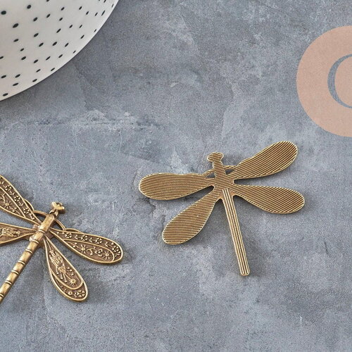 Pendentif libellule zamac bronze 38mm, x2 (g11245)