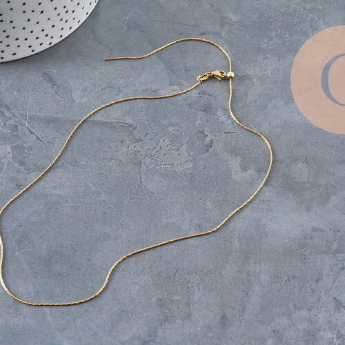 Collier chaine réglable serpent acier 304 inoxydable doré ip 0.8mm/51cm, x1 (g11258)