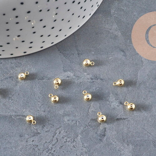 Attache bélière cahoutchouc pour pendentif laiton doré 6.5x3.5mm, x10 (g11231)