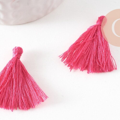 Pompon rose coton 25-31mm, décoration pompon,accessoire coton, pompon boucles, x5 g2772
