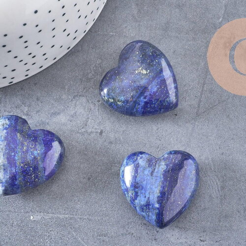 Coeur lapis lazulis naturel roulé 29.5mm, x1 (g6774)