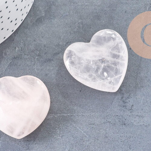 Coeur quartz rose naturel 40mm, x1 (g5611)