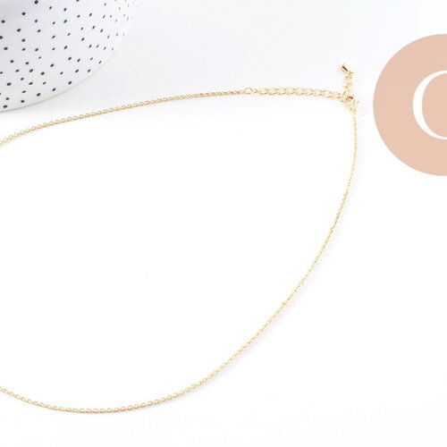 Collier chaine forçat dorée 16k 2.5microns 1.8mm/45cm, x1 (g1452)