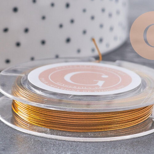 Fil nylon métallique acier doré foncé 0.38mm, x1 bobine de 9mètres (g4445)
