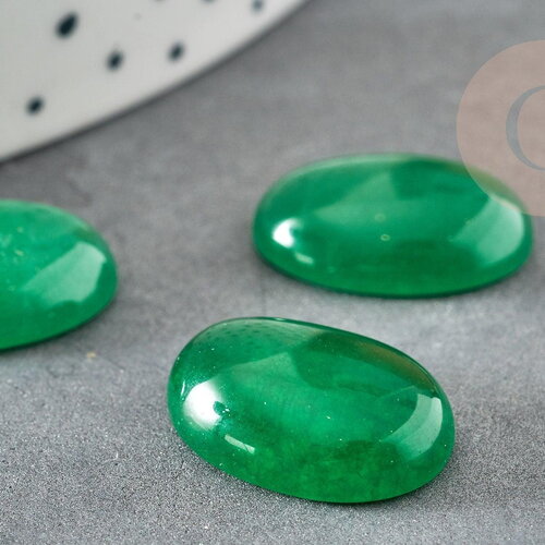 Cabochon ovale jade naturel vert citron 18 x13mm x1 (g0092)