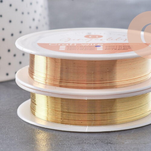 Fil de cuivre doré 0.4mm, x1 bobine de 12 mètres (g2552)