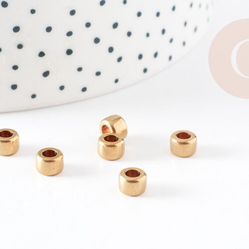 Perles intercalaires rondelles laiton brut 6mm, x10 (g4622)