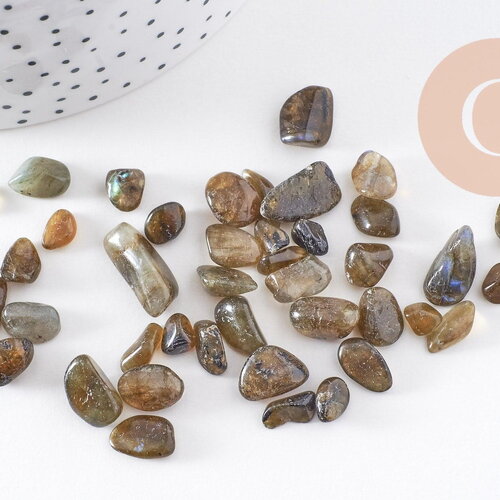 Sable chips pierre labradorite naturelle 8~21mm non percé, x20gr (g0262)