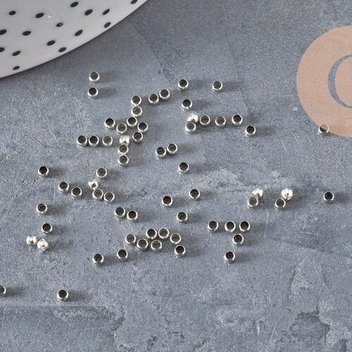 Perles à écraser laiton platine 2x1.2mm, x1 gramme (g11208)