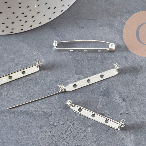 Support de broche épingle en fer platine 39.5mm, x5 (g11209)