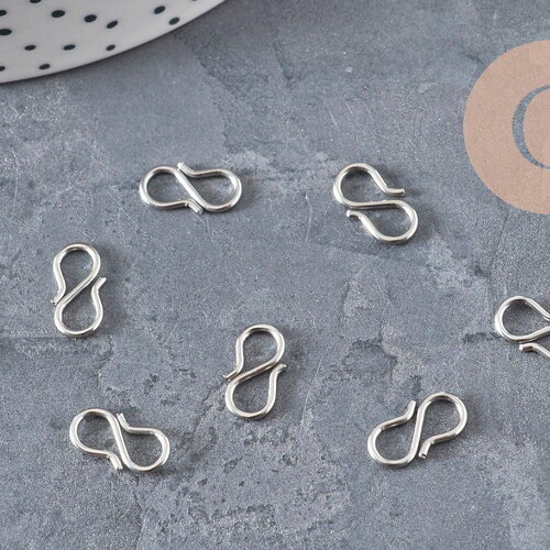 Fermoirs crochet s acier 304 inoxydable platine 12mm, x5 (g11181)