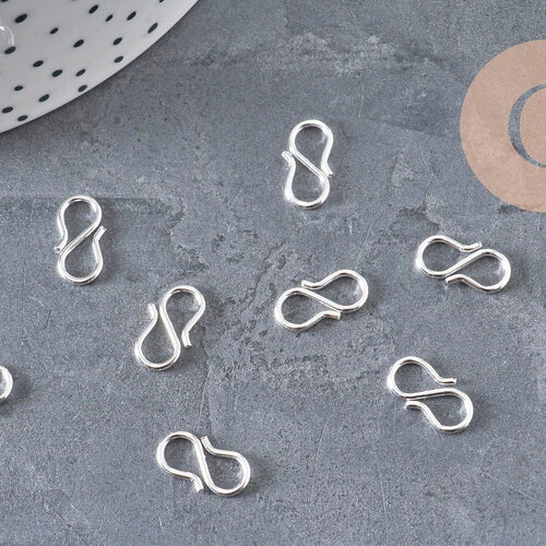 Fermoirs crochet s acier 304 inoxydable argenté 12mm, x1 (g11180)
