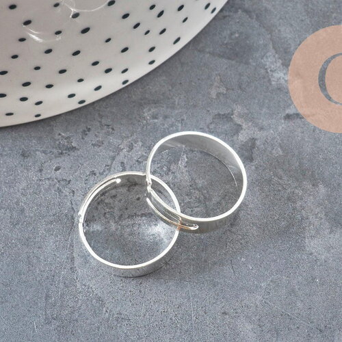 Bague réglable personnalisable acier 316 argenté inoxydable 18mmx5mm, x2 (g11182)
