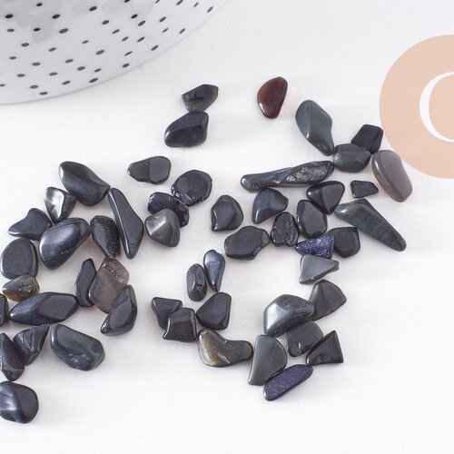 Sable chips pierre obsidienne naturelle 8-20mm non percé x20gr (g0402)