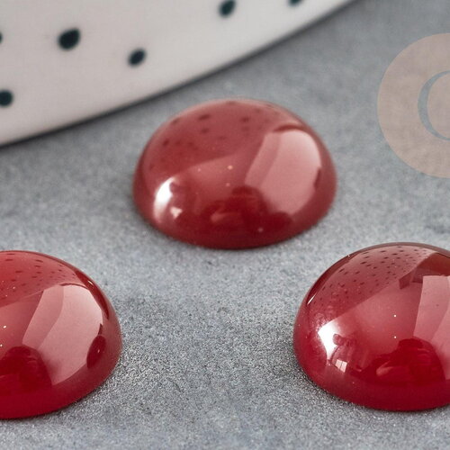 Cabochon rond cornaline naturelle orange 12mm, x1 (g2225)